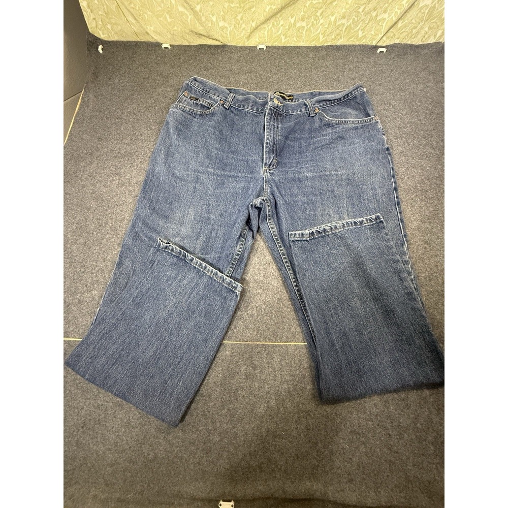 Lee Regular Fit Jeans Straight Leg 100% Cotton Blue Denim Men's Size 46 x 32